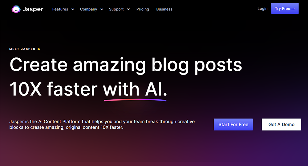 Create amazing blog posts 10X faster with Jasper AI writing software.