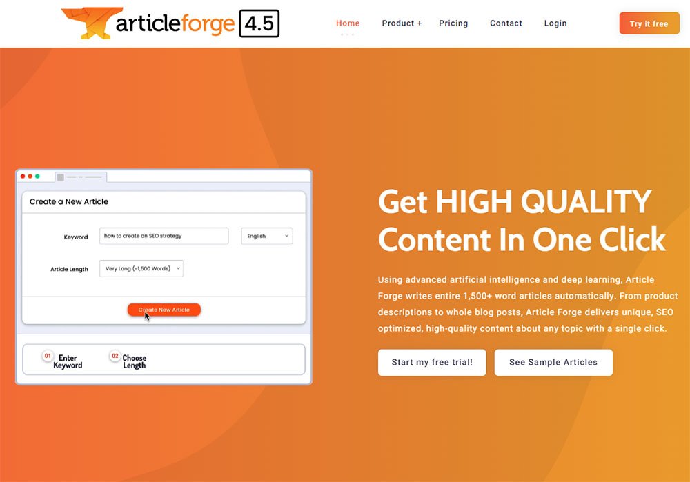 Article Forge - AI Undetectable Content Generator