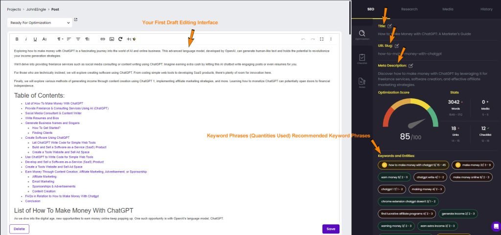 Content at Scale - Content Editing Dashboard