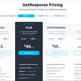 GetResponse pricing