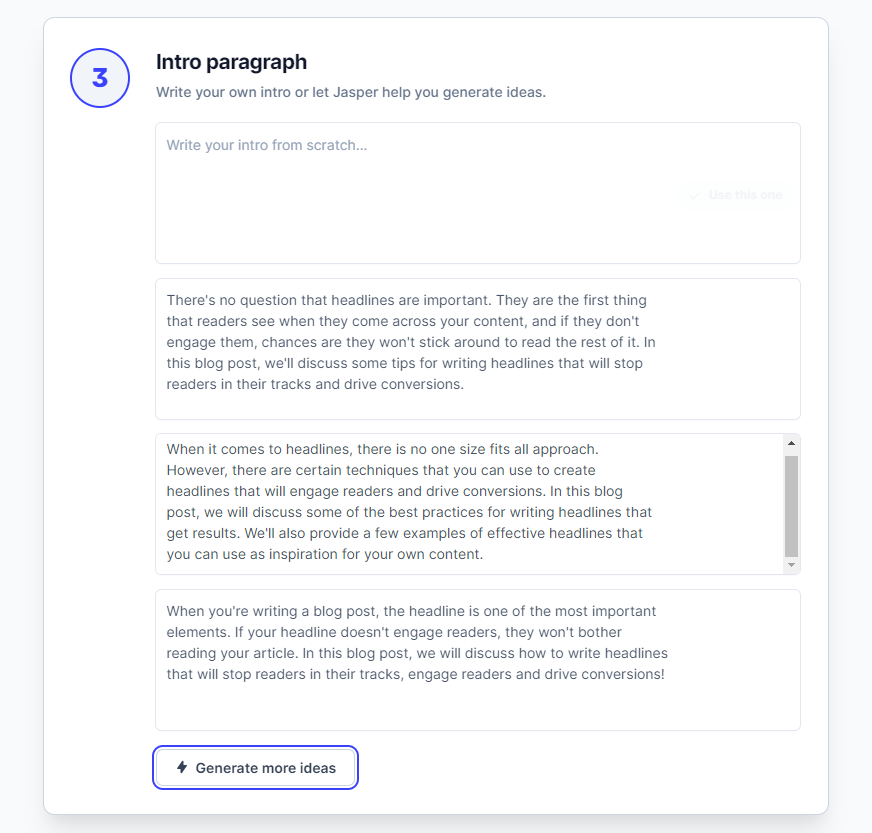 New Blog Post Workflow Step 3 - Intro Paragraph