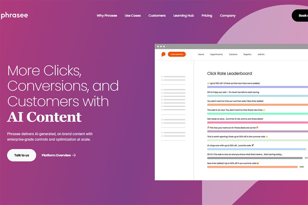 Phrasee AI Marketing Tool for More Clicks, Conversions, and Customers Using AI Content