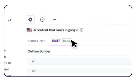 Surfer SEO Article Outline Generator - Step 3 - Go to the Brief Section