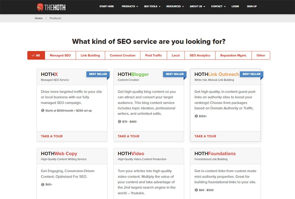 The Hoth SEO Linnk Building, Content Creation, SEO Analytics, Tools & Services