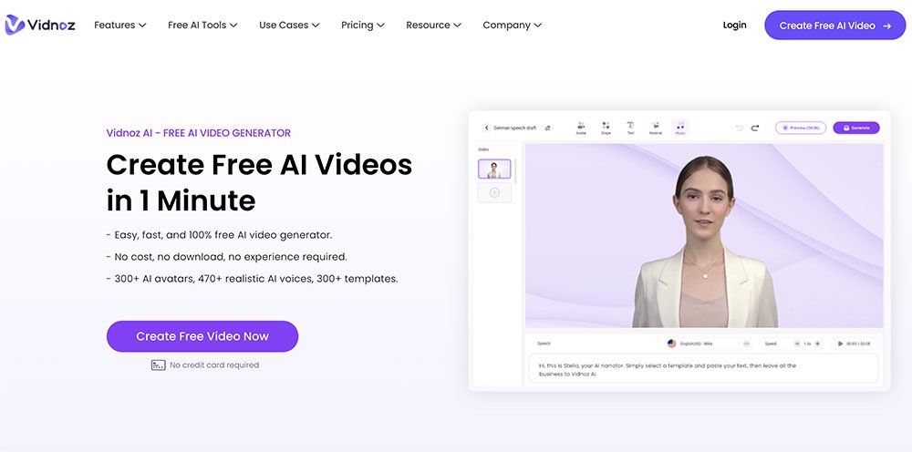 Vidnoz AI Video Generator